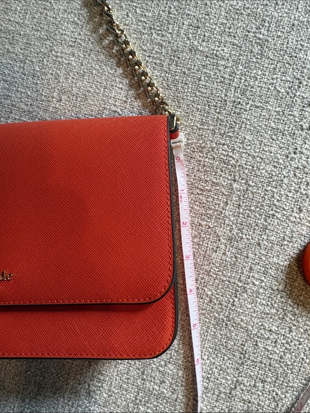kate spade Coral-Orange Leather Chain Crossbody Bag